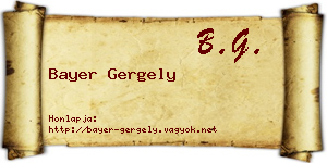 Bayer Gergely névjegykártya